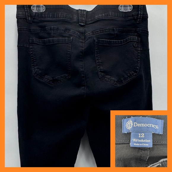 Democracy Ab Solution Black Denim Pants Women's Size 12 Jeans Comfort - Picture 1 of 5